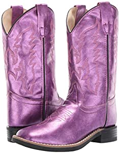 Old West Kids Western Leatherette Purple Square Toe Boots Claytons Western Outdoors