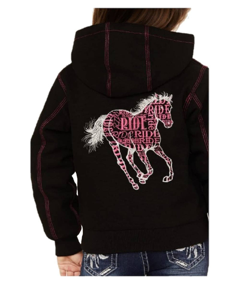 Cowgirl Hardware Black Canvas Horse Jacket