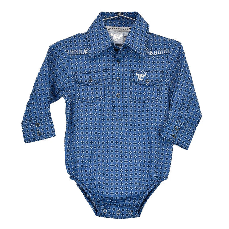 Cowboy Hardware Boys Blue Circle Star Romper