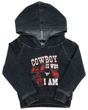 Toddler Boys "Cowboy is who i am" Black Hoodie