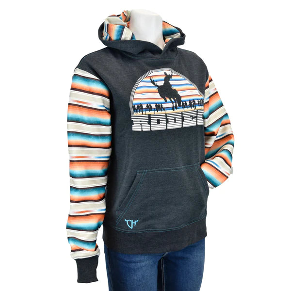 Womens Black Sunset Serape Rodeo Hoodie