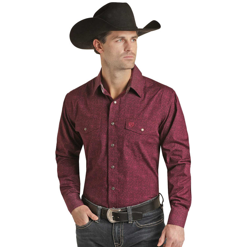 Mens Panhandle Printed Western Shirt