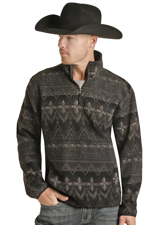 Mens Charcaol Aztec Berber Pullover