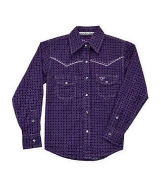 Cowgirl Hardware Girls Purple Circle Stars Shirt