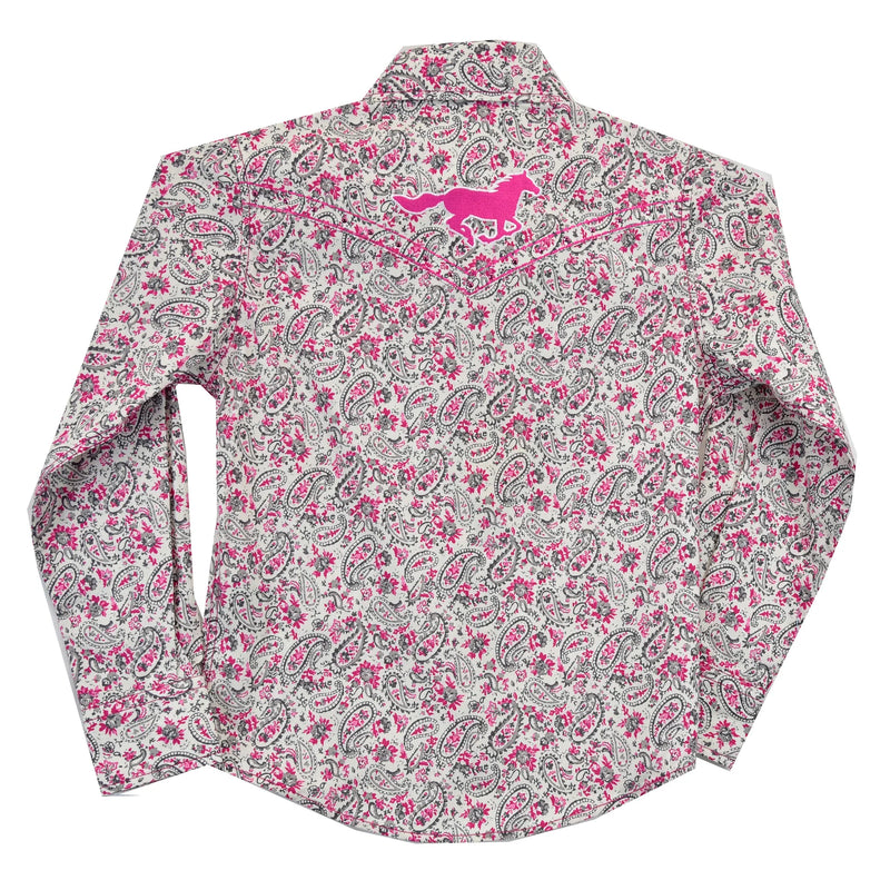 Cowgirl Hardware Girls Pink Paisley Western Shirt