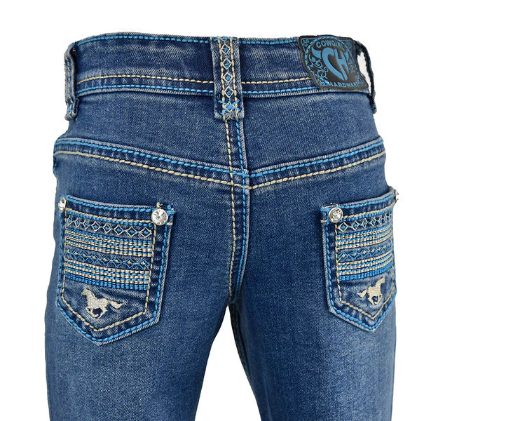 Cowgirl Hardware Blue Running Horse Jeans