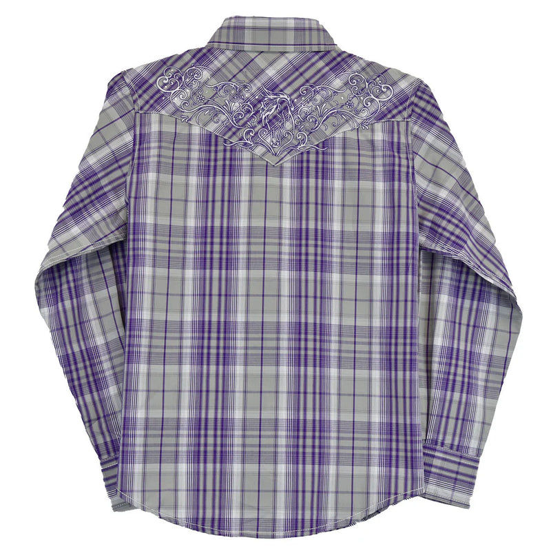 Cowgirl Hardware Toddler Girls Purple Plaid Shirt