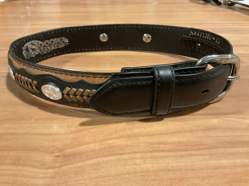 Boys Plaited Black Tan Western Belt DISCONTINUED