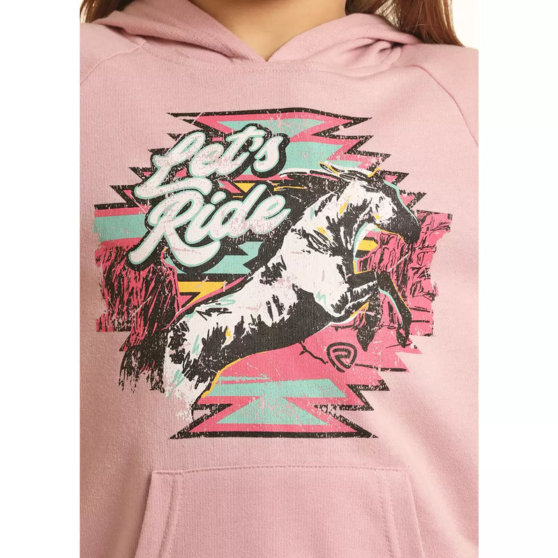 Girls Rock & Roll Cowgirl Pink Lets Ride Pullover