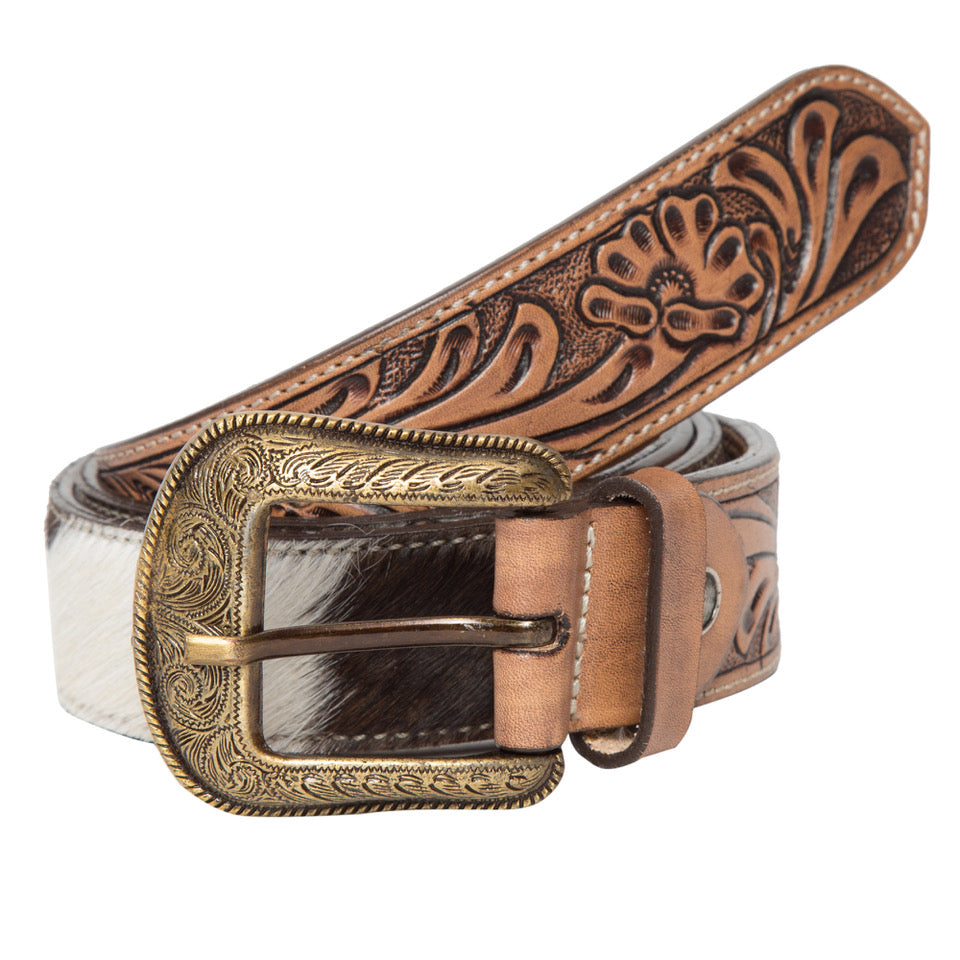 Tooled Leather Cowhide Belt – Claytons Western & Outdoors