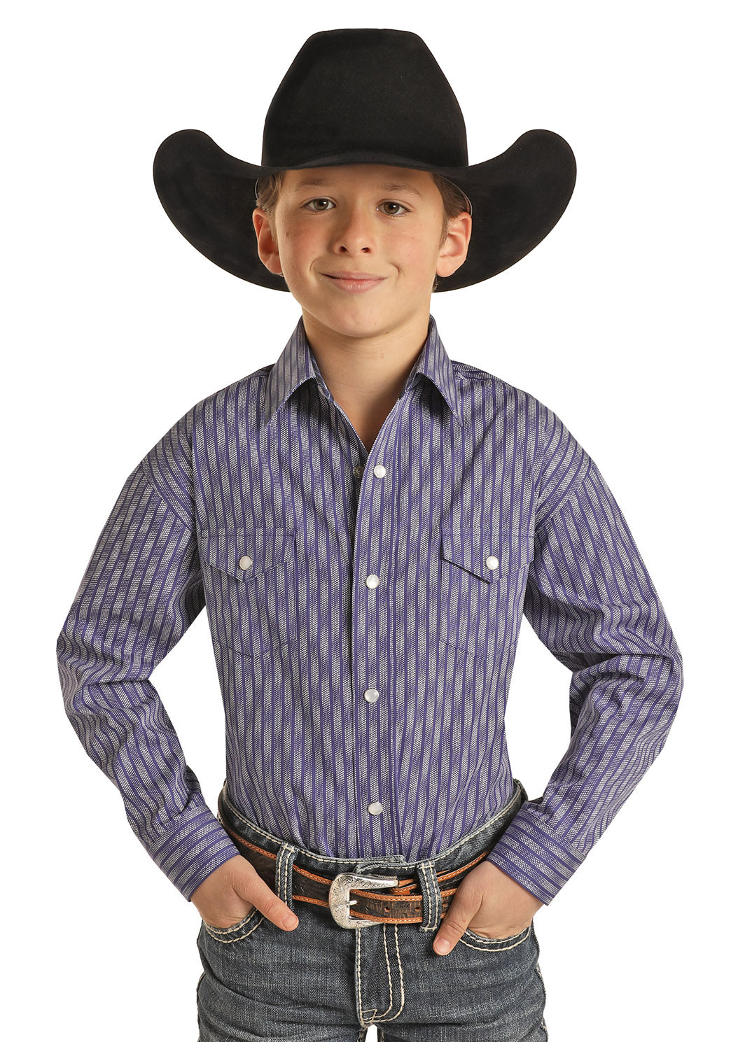 Boys Purple Print Snap Button Western Shirt – Claytons Western & Outdoors