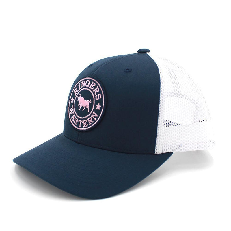 Ringers Western Signature Bull Trucker Cap Navy/White/Pink