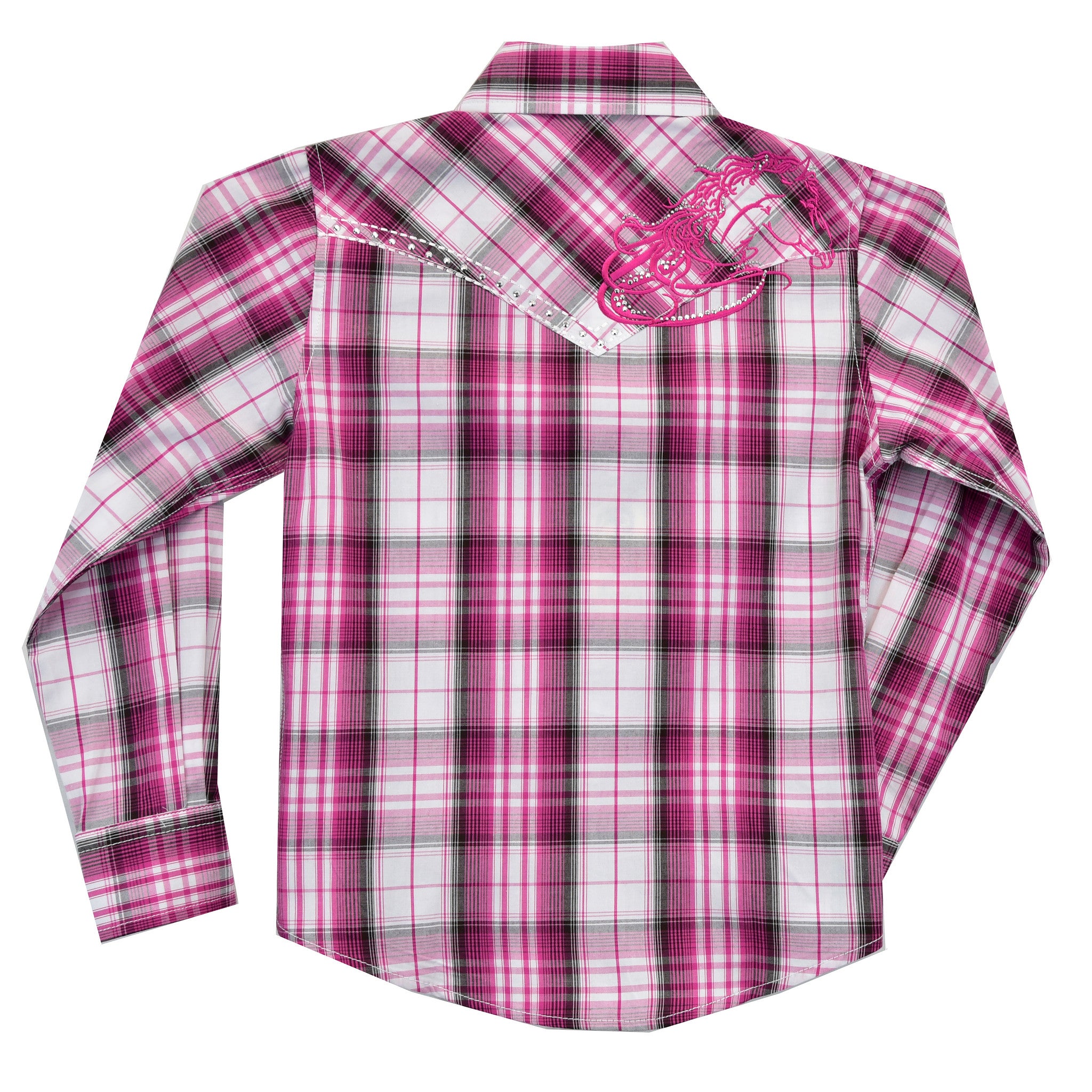 Cowgirl Hardware Girls Hot Pink Plaid Western Shirt – Claytons Western ...